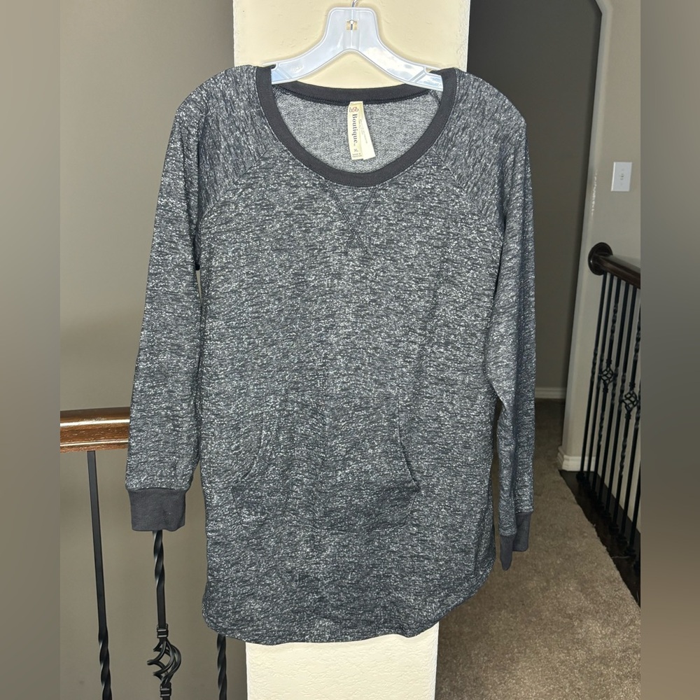 B&B Boutique Gray Sweatshirt Cotton Blend Size XL